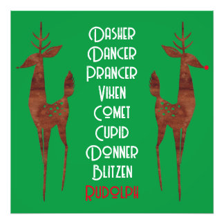 Photo Enlargement -  Santa's Reindeer -Rudolph  Print