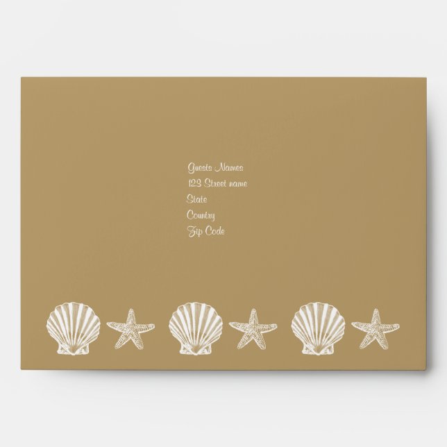 Photo envelopes template - Tan & blue elegant (Front)