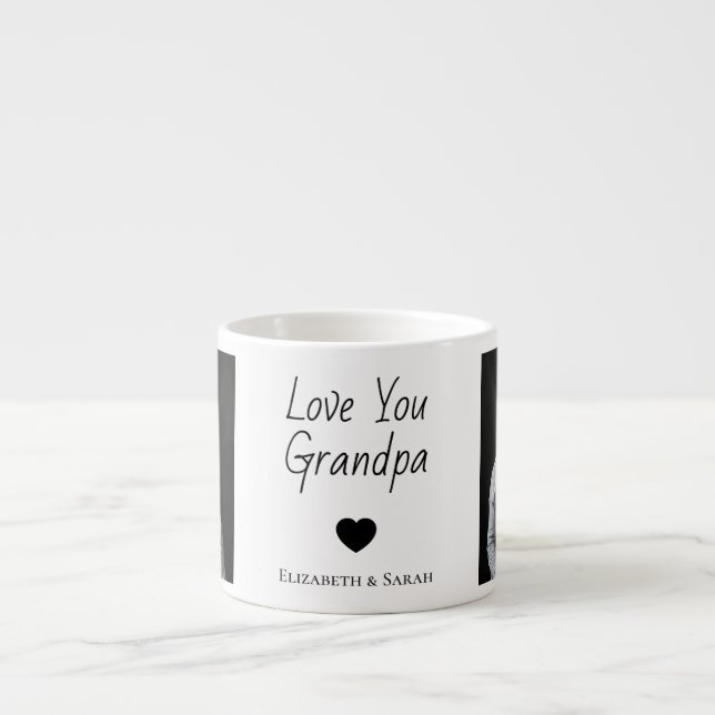 Photo Espresso Mug - Love You Grand-père avec coeu (Devant)