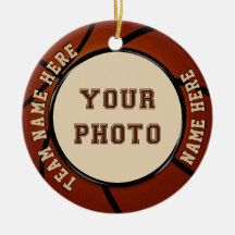 Photo et ornement personnalisé de basket-ball