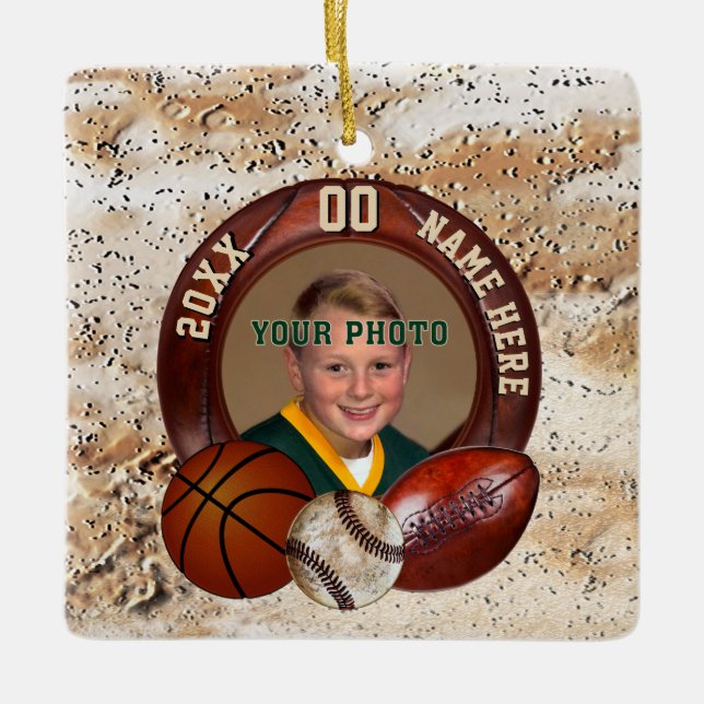 Photo et sports personnalisés - ornements orientés (Devant)