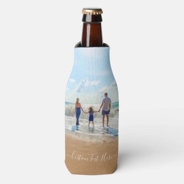 Photo et texte personnalisés Glacière de bouteille (Bottle Devant)