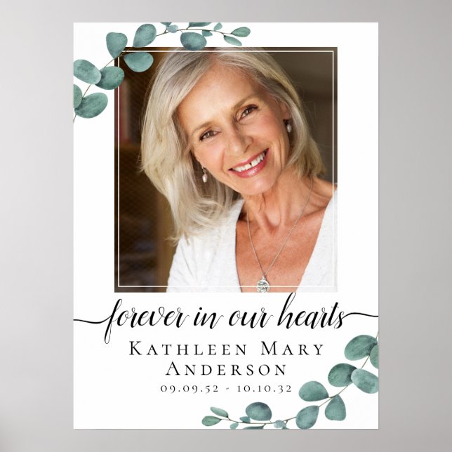 Photo Eucalyptus Funeral Welcome Sign (Front)