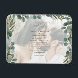 Photo Eucalyptus Wedding Invitation Magnet<br><div class="desc">Wedding Invitation flexible magnet.  Eucalyptus.  Watercolor.</div>