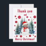 Photo Face Funny Merry Christmas and Thank You Card<br><div class="desc">Celebrate the holiday season with our Funny Photo Face Merry Christmas and Thank You Card, designed to bring joy and laughter to your loved ones. Featuring a whimsical snowman adorned with sparkling red glitter and a charming Christmas tree, this card allows you to personalize it with your own funny photo...</div>