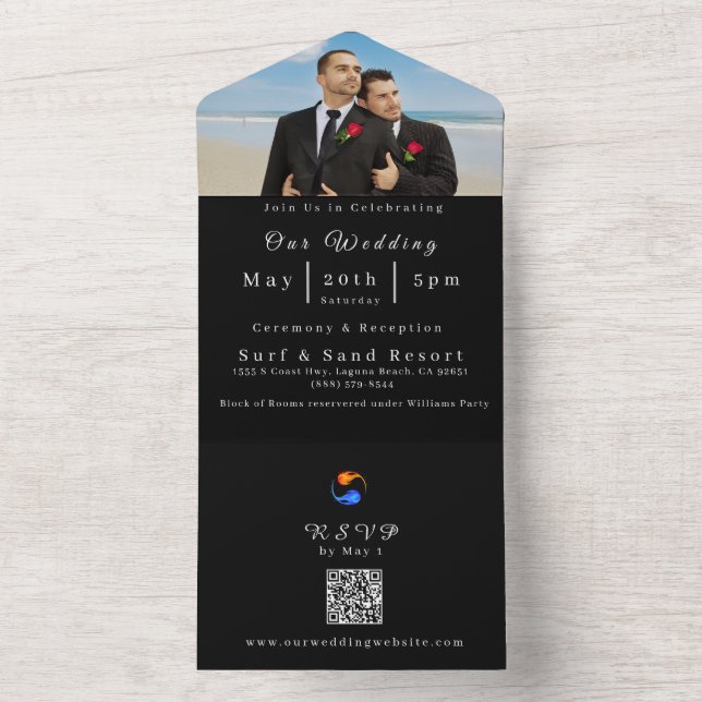 Photo Faire-part de mariage-Twin Flames-LGBTQ- (À l'intérieur)