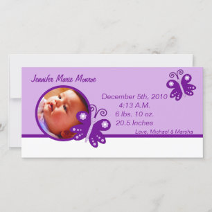 Photo Faire-part Purple Spring Time Butterfly