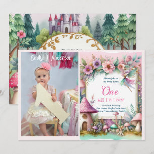 PHOTO Fairy Princess Birthday Party Pink Fairycore Invitation