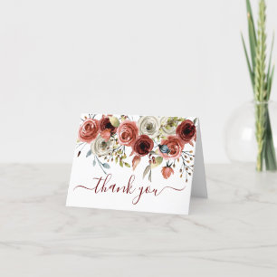 Photo Fall Autumn Wedding Thank You Card