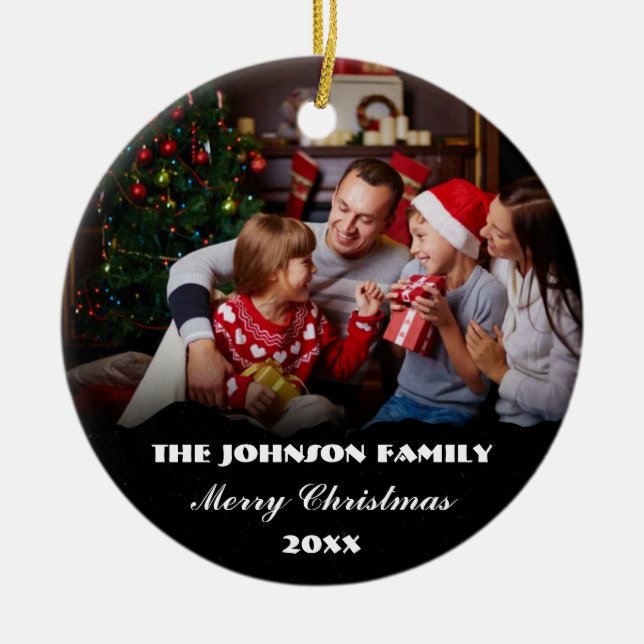 Photo familiale personnalisée Ornement de Noël (Devant)