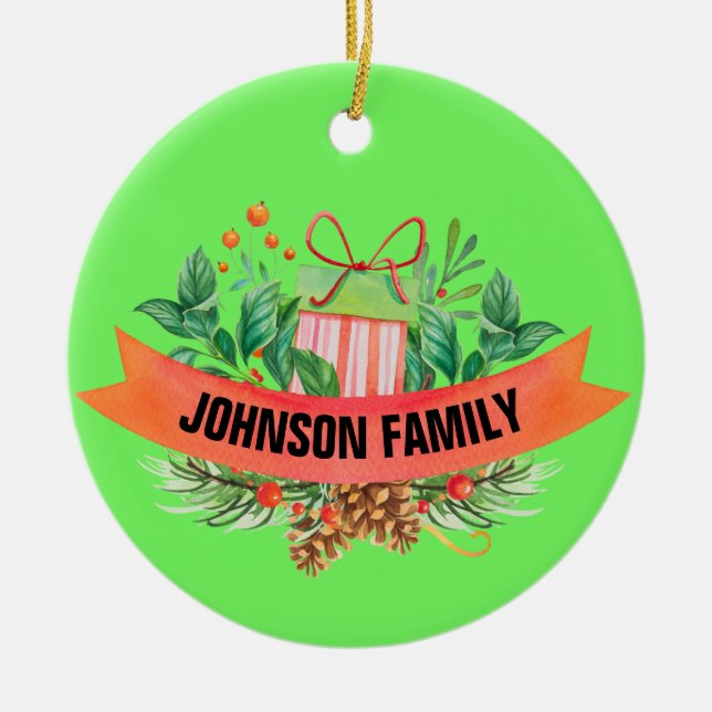 Photo familiale personnalisée Ornement de Noël (Devant)