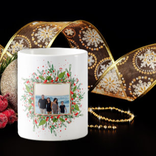 Photo famille Noël Vert Café Rouge Mug