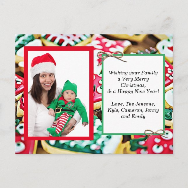 Photo famille + Recette Carte de Noël (Devant)