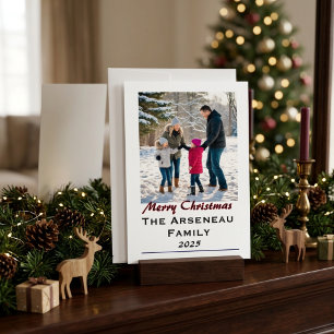PHOTO Family Christmas Holiday Minimal Personalize