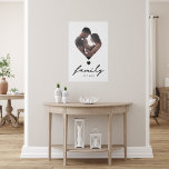 Photo Family Modern Script Simple Heart Faux Canvas Print<br><div class="desc">Photo Family Modern Script Simple Heart Faux Canvas Print Wall Art features your favourite photo with the elegant text "Family" in modern script typography and the year established with the accent of a love heart. Perfect gift for Christmas, birthday, Mother's Day, Father's Day, anniversary, newborn and so much more. Designed...</div>