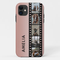 Photo Film Strip Faux Pink Ombre Personalized
