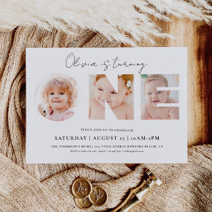 Photo First Birthday, 1st Birthday Invitation