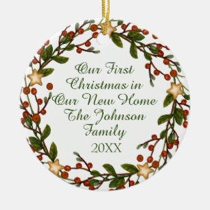 Photo First Christmas in New Home Ceramic Ornament