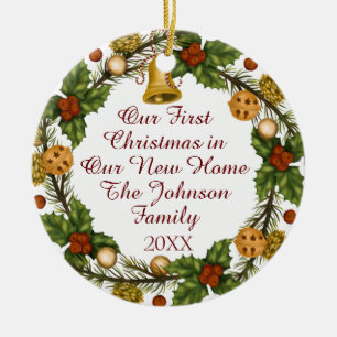 Photo First Christmas New Home Ceramic Ornament