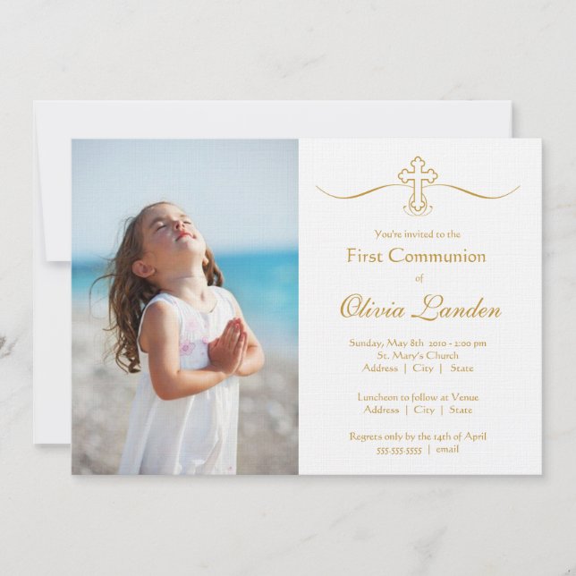 Photo First Communion Invitations (Front)