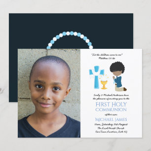 PHOTO First Holy Communion Invites Black BOY