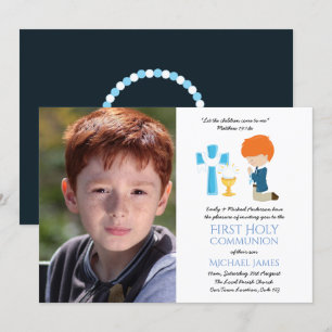 PHOTO First Holy Communion Invites BOY RED HAIR