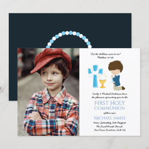 PHOTO First Holy Communion Invites BOYS CUTE