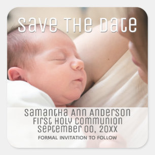 Photo first holy communion minimalist DIY Square Sticker