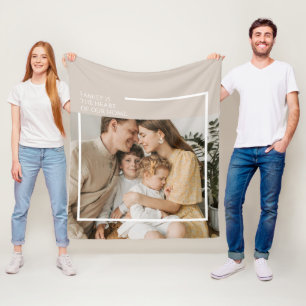 Photo Fleece Blanket with Message – Cozy & Modern