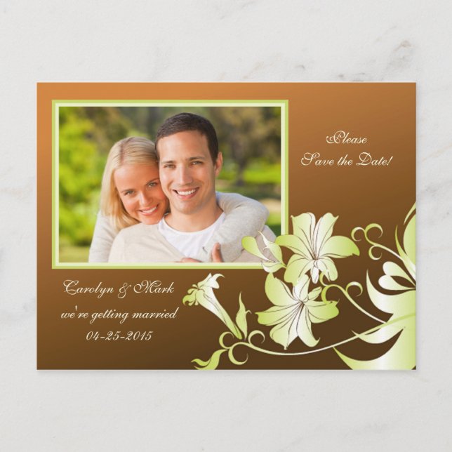 Photo Fleur de trompette Enregistrer la date Carte (Devant)