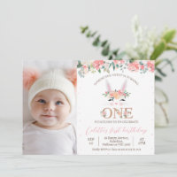 Photo Floral Bunny Face Some Bunny 1st Birthday