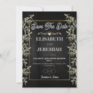 Photo Floral Classic Wedding Save the Date Invitation