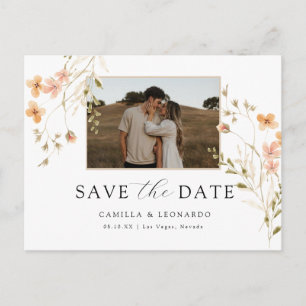 Photo Floral Enregistrer La Date Carte Postale