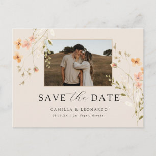 Photo Floral Enregistrer La Date Carte Postale