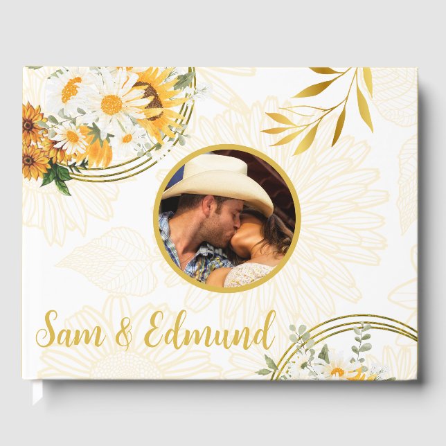 Photo Floral - Sunflowers & Daisies Guest Book (Front)