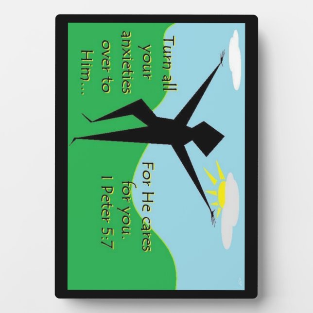 Photo Foi série 1er Pierre 5:7 Écriture Art Plaque (Devant)