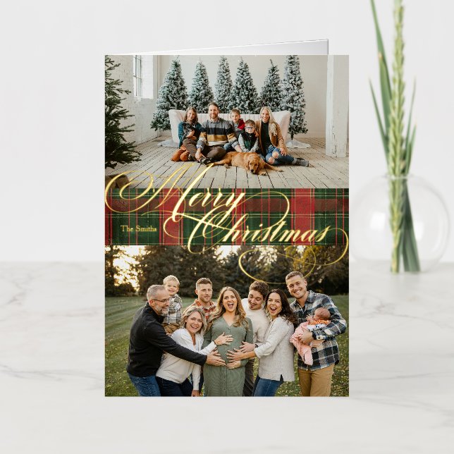 Photo Folded Foil Holiday Card (Front)