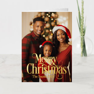 Photo Folded Foil Holiday Card