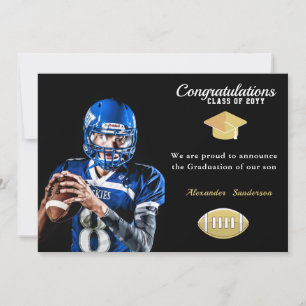 Photo Football player graduation  Announcements