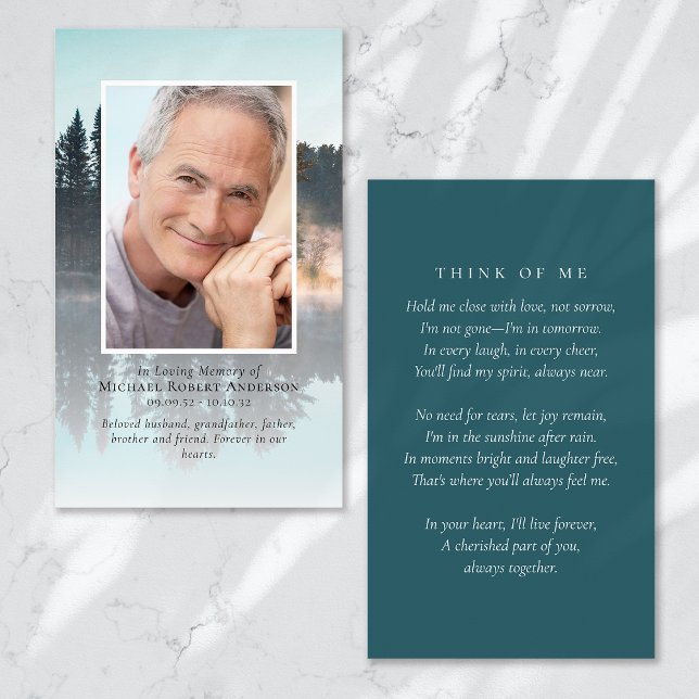 Photo Forest Memorial Prayer Card (Creator Uploaded)