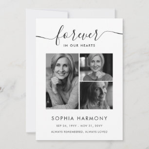 Photo Forever in Our Hearts Funeral Thank You Card