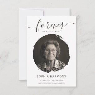 Photo Forever in Our Hearts Funeral Thank You Card