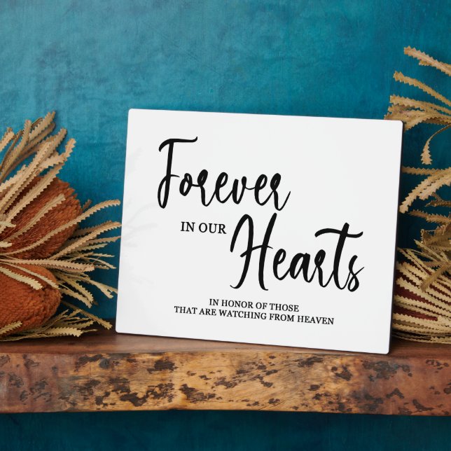 Photo Forever in our hearts Tabletop Plaque with Easel (Côté)