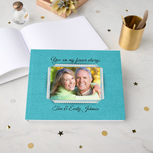 Photo Frame On Embossed Pattern for Wedding Guest Book
