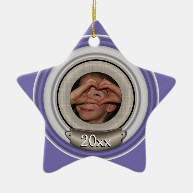 Photo Frame Personalizable Template Ceramic Ornament (Front)