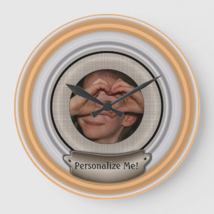 Photo Frame Personalizable Template Large Clock