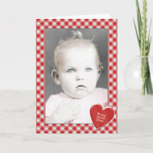 Photo Frame - Red Classic Gingham Checks Pattern Card