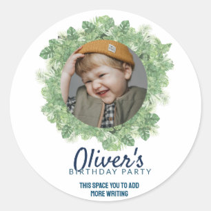 Photo frame - train engine theme classic round sticker
