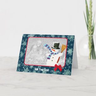 Photo Frame with Snowman Holiday Card