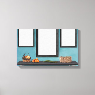 Photo frames on the wall canvas print